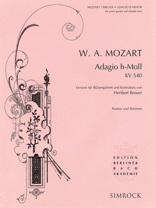 Book cover for Adagio in B Minor, K .540