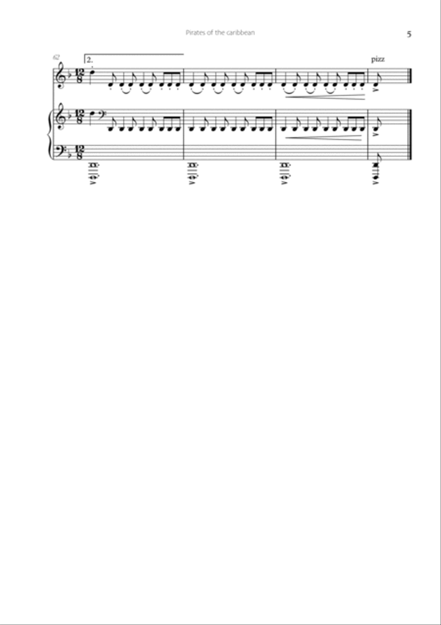 Pirates Of The Caribbean Violin Solo scores gallery preview page 5