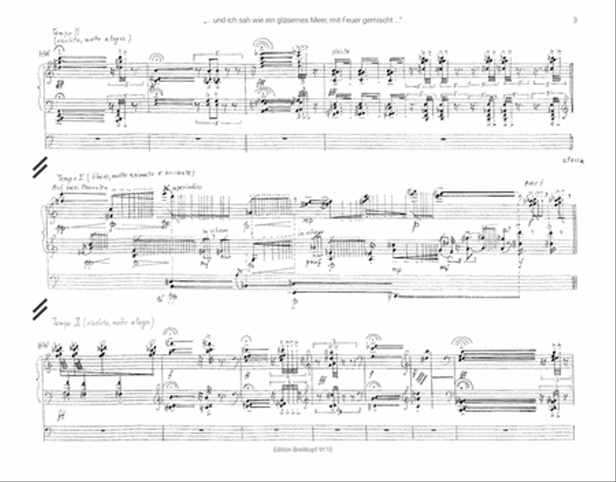 Und ich sah wie ein gläsernes Meer, mit Feuer gemischt … Organ scores gallery preview page 3