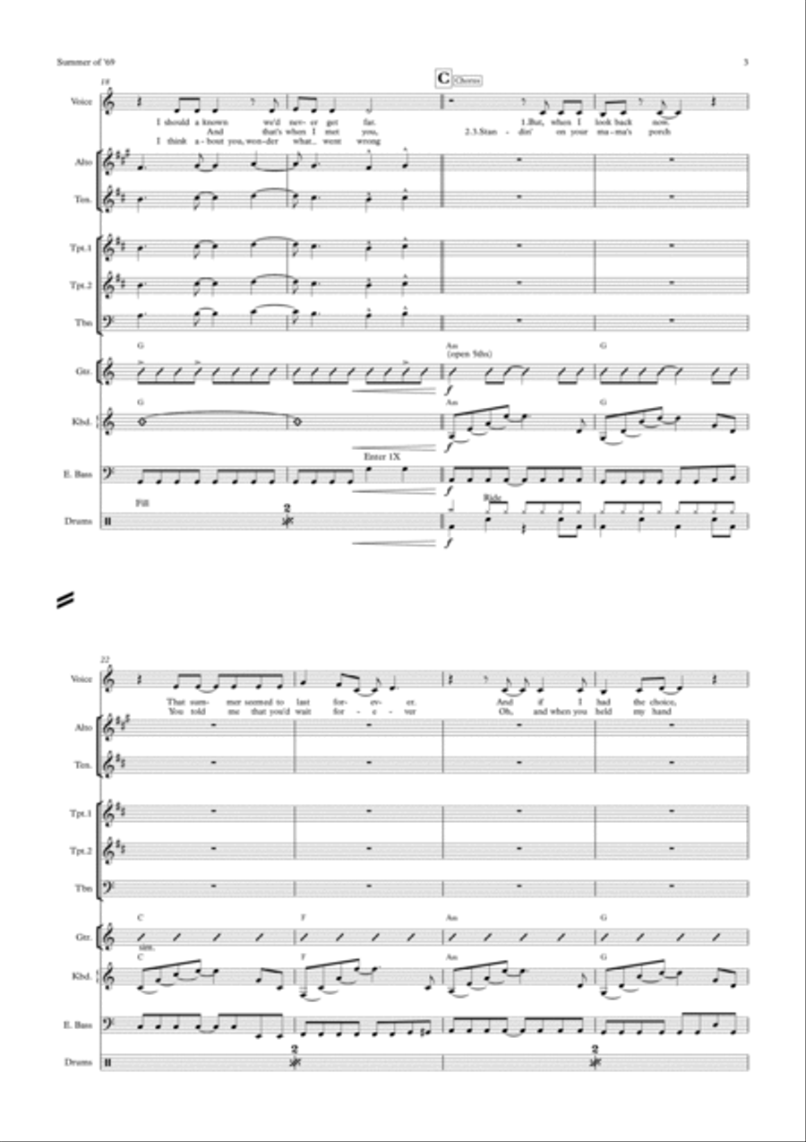 Summer Of '69 Tenor Saxophone scores gallery preview page 5