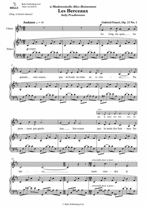 Book cover for Les Berceaux, Op. 23 No. 1 (B minor)