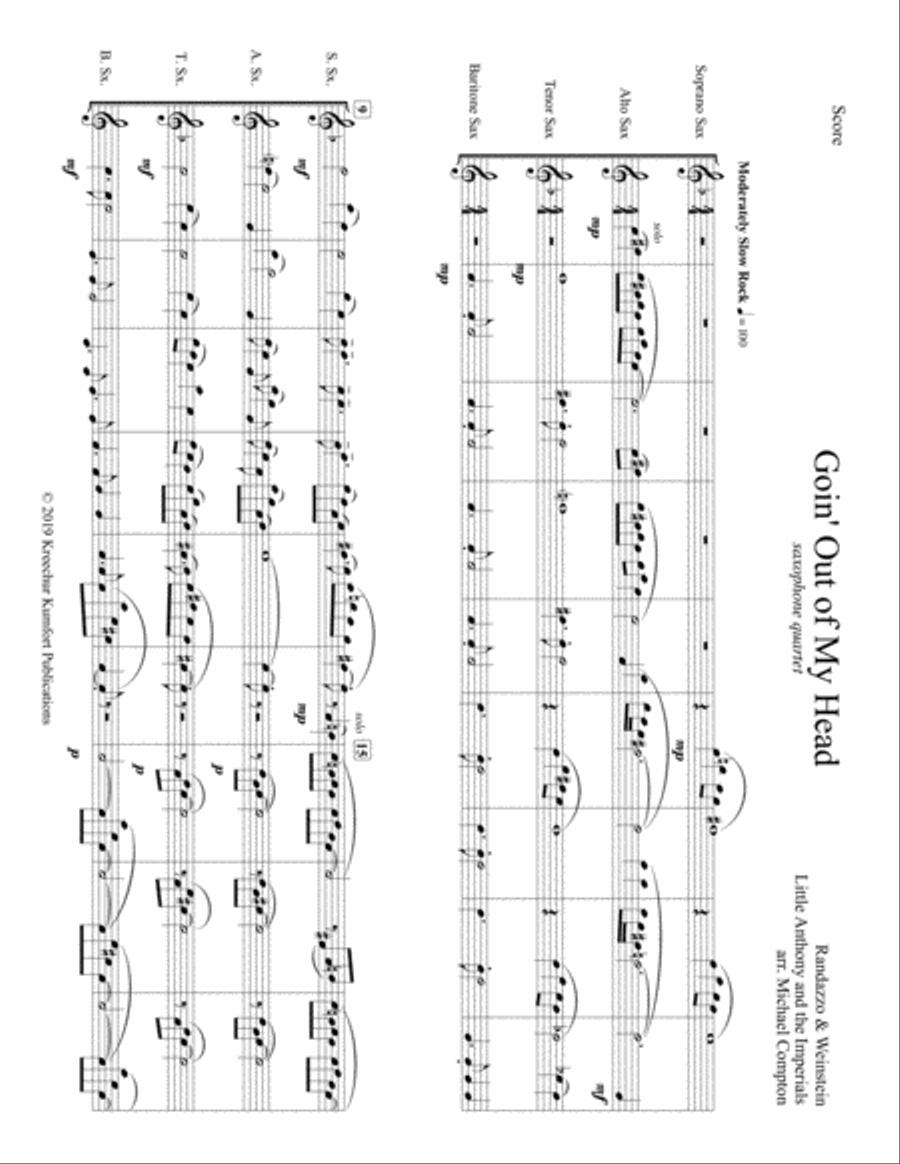 Goin' Out Of My Head Woodwind Quartet scores gallery preview page 2