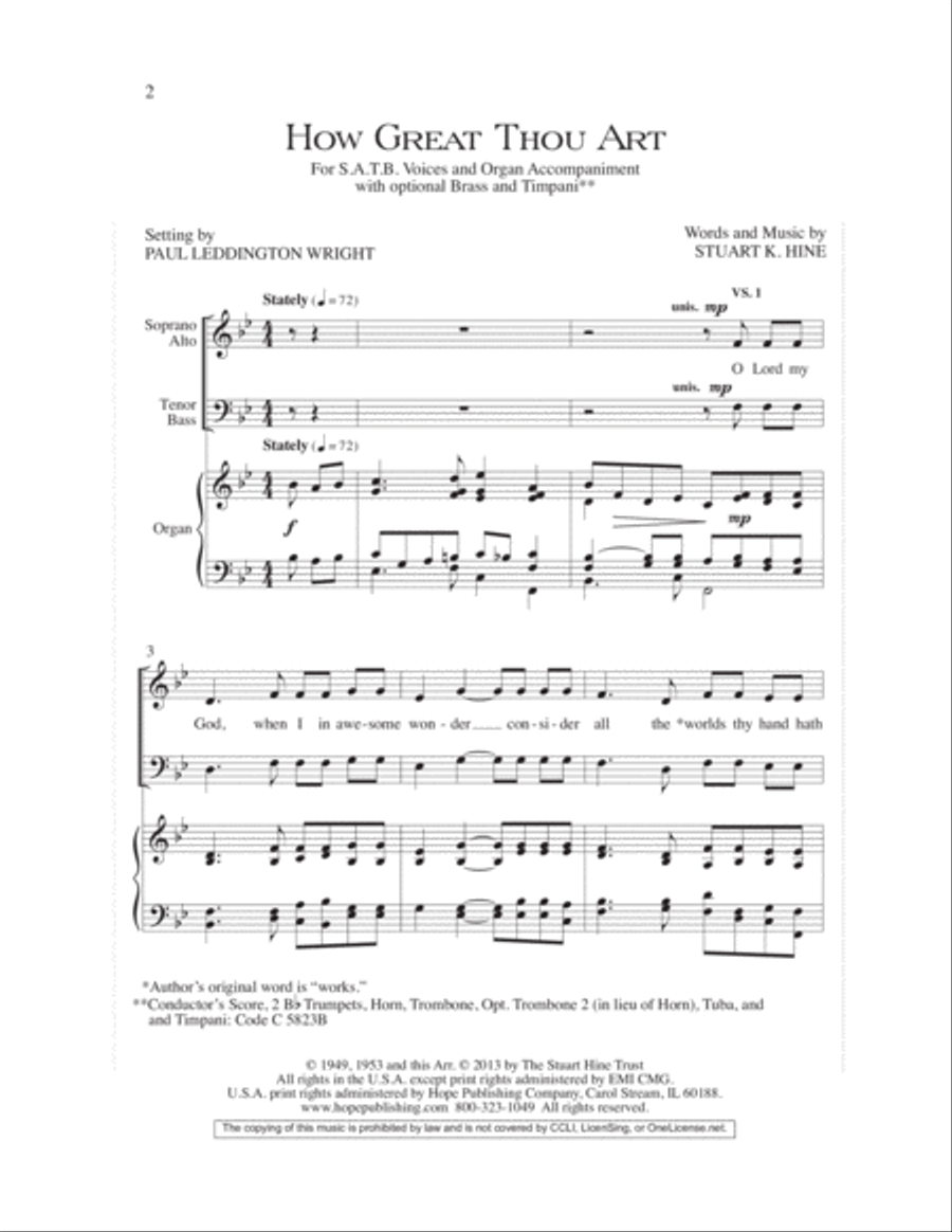 How Great Thou Art Choir scores gallery preview page 2