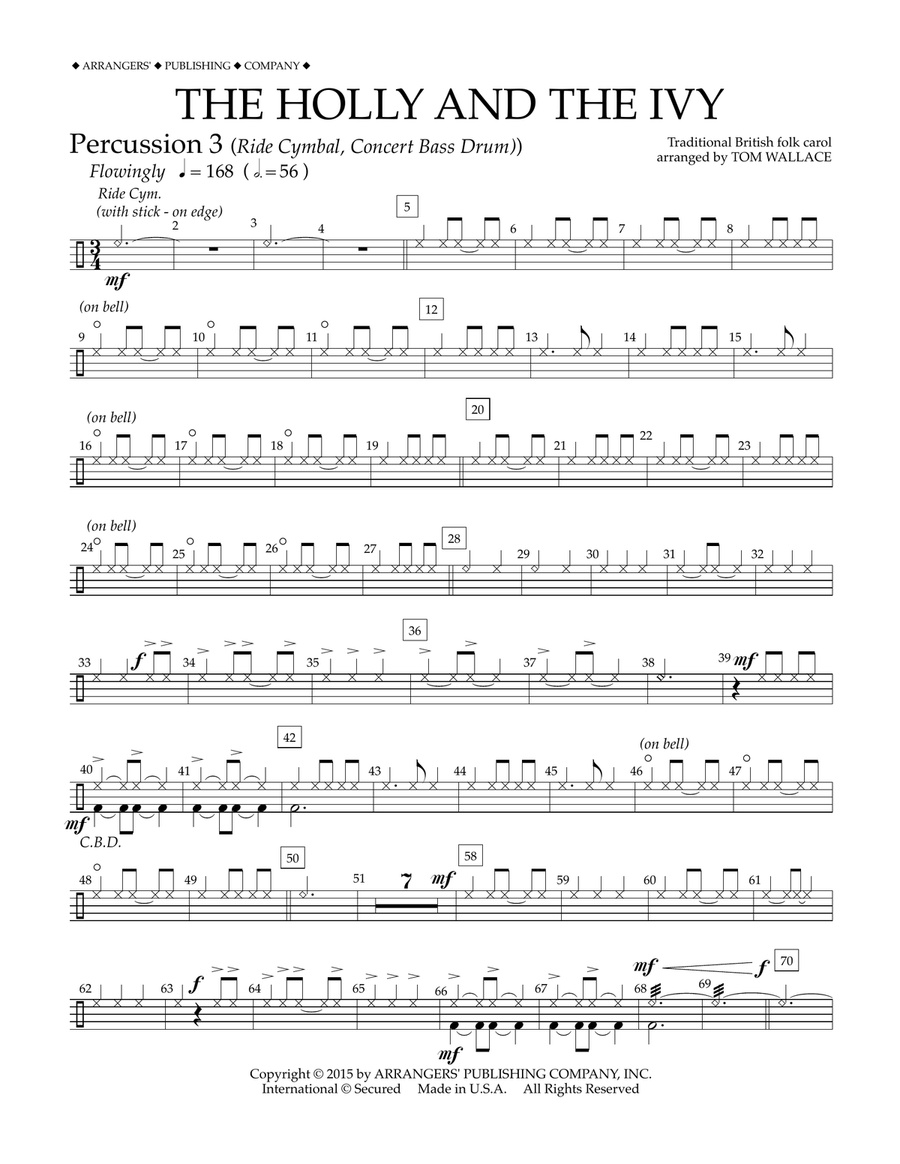 The Holly and the Ivy - Percussion 3 Concert Band scores gallery preview page 1