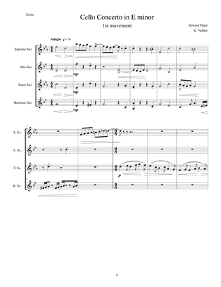 Elgar - Cello Concerto - Saxophone Quartet