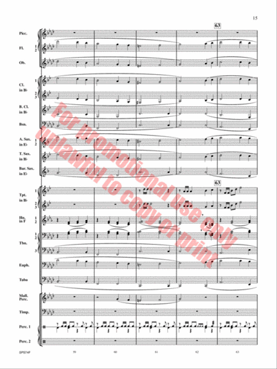 Courage of the Cossacks Concert Band scores gallery preview page 16