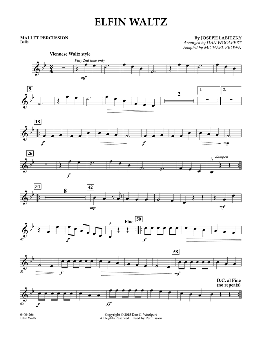 Elfin Waltz - Mallet Percussion Concert Band scores gallery preview page 1