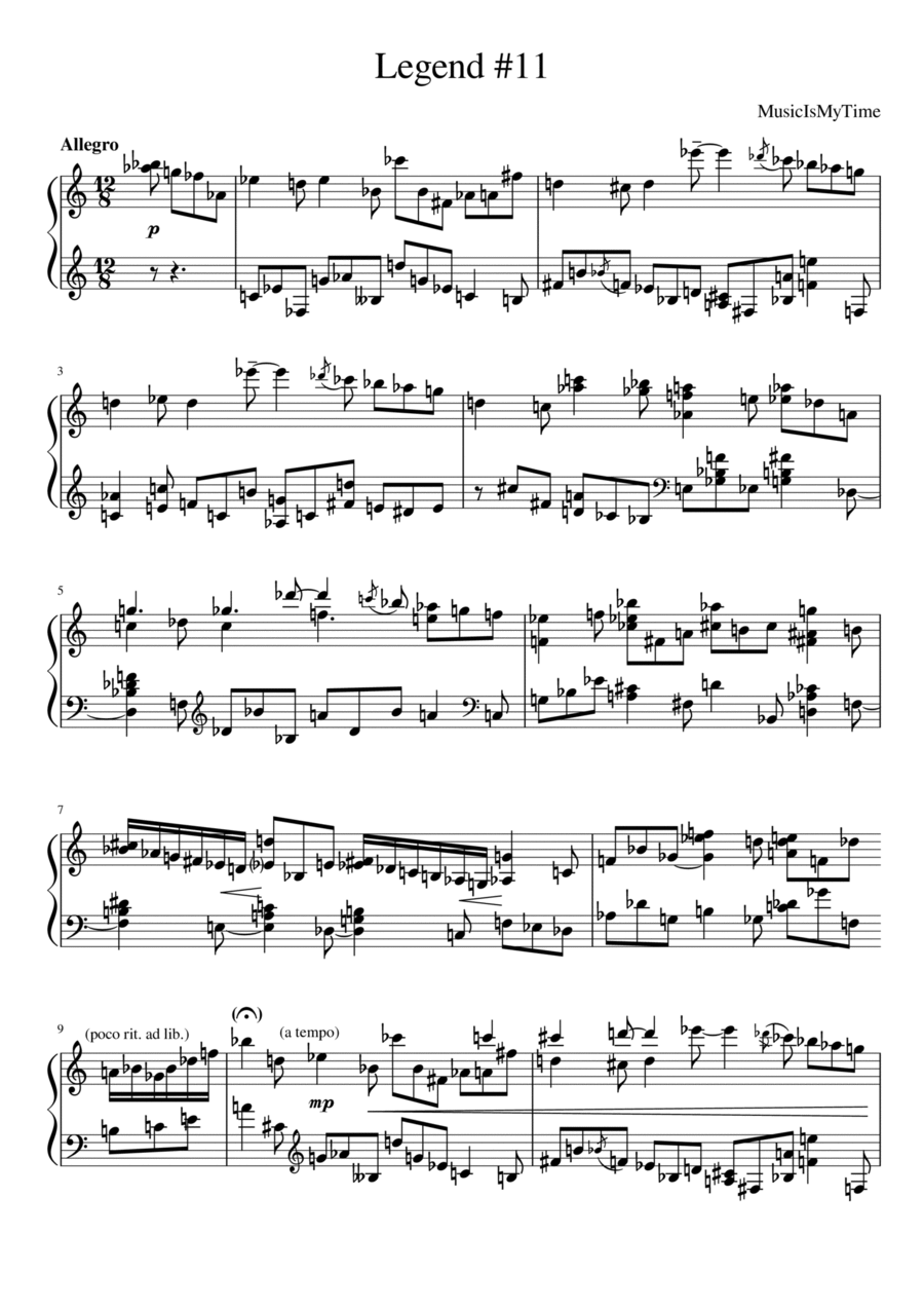Legend #11 Piano Solo scores gallery preview page 1