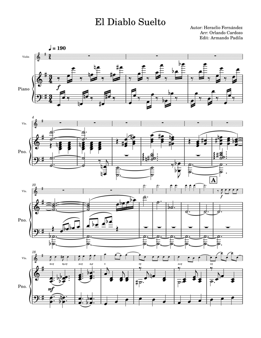 El Diablo Suelto El Diablo Suelto String Duet scores gallery preview page 1