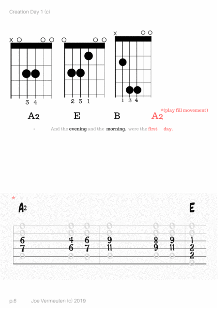 Genesis 1 - In the Beginning - Guitar Pro Chords Guitar Tablature scores gallery preview page 6