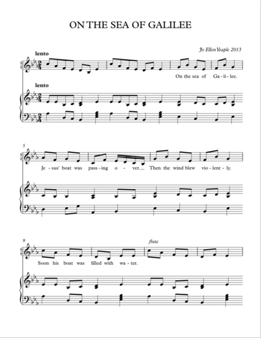 On the Sea of Galilee Piano, Vocal, Guitar scores gallery preview page 1