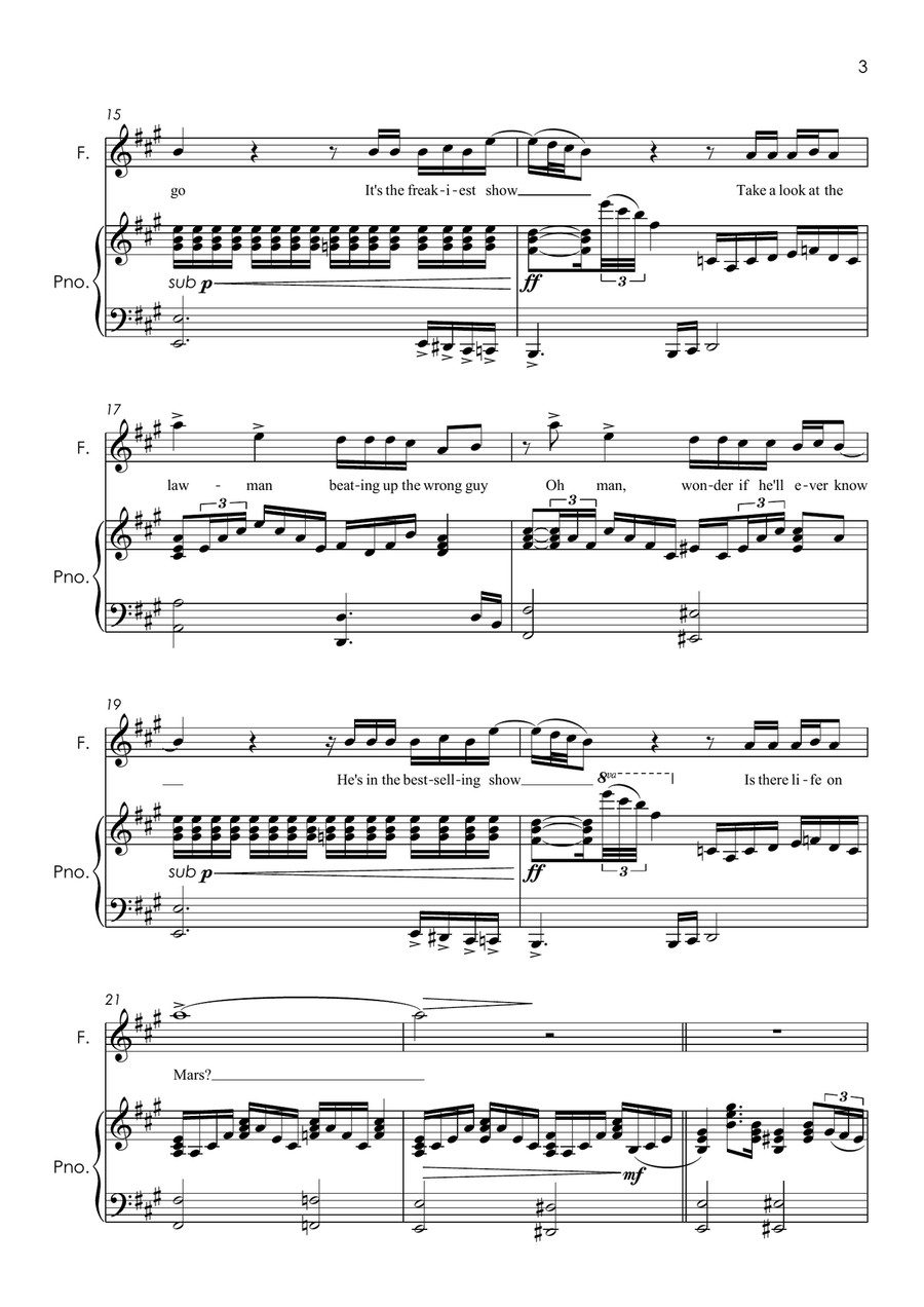 Life On Mars High Voice scores gallery preview page 4