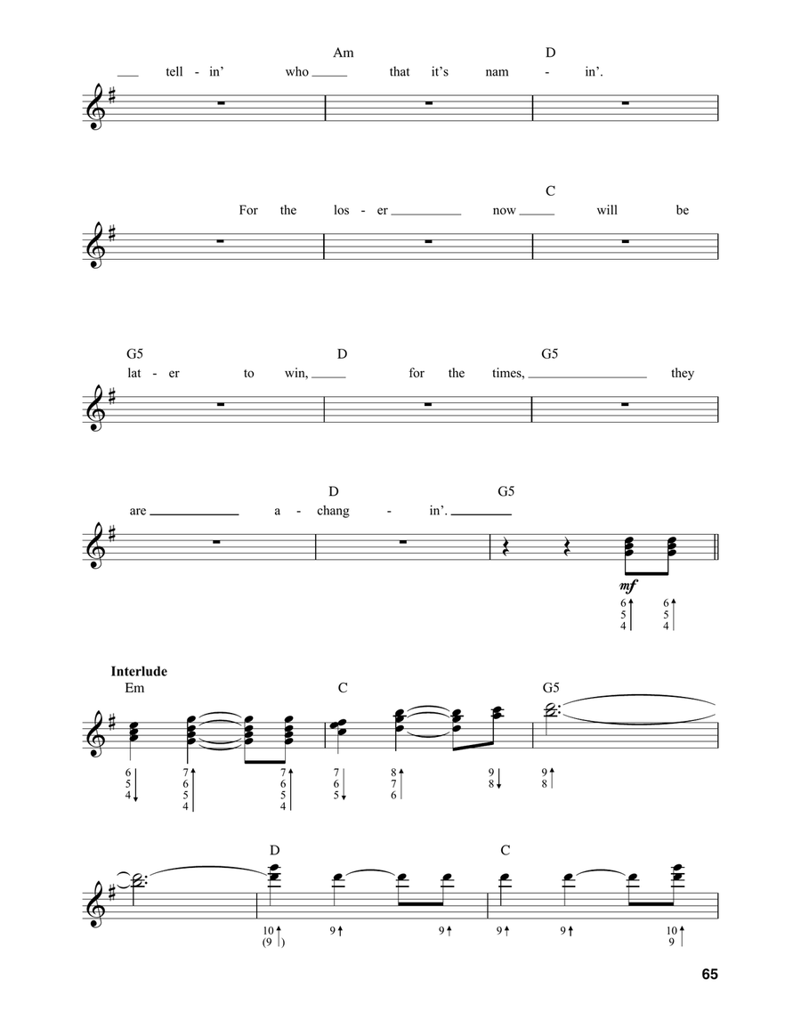 The Times They Are A-Changin' Harmonica scores gallery preview page 4