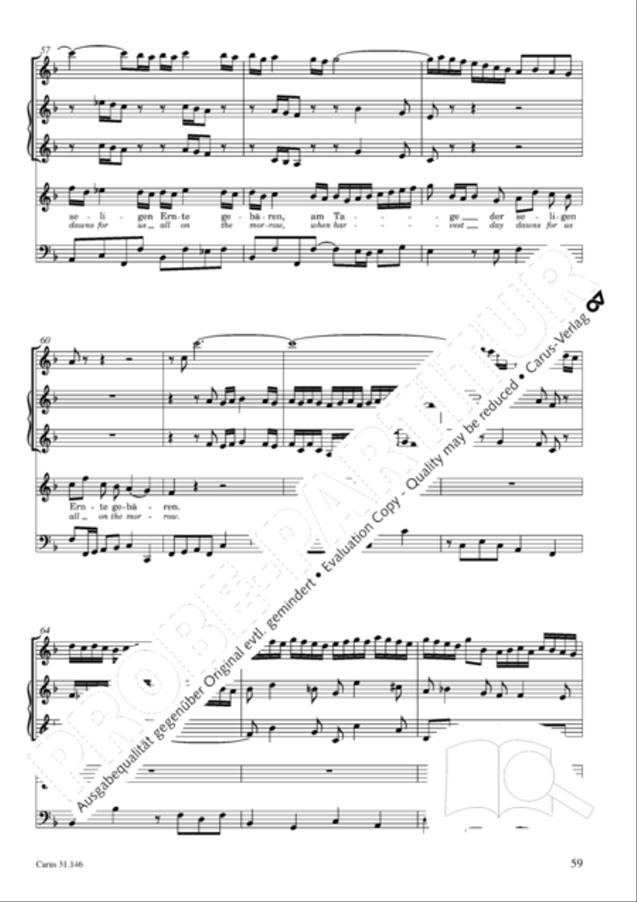 Through bitter tribulation we enter into God's kingdom (Wir mussen durch viel Trubsal in das Reich Gottes eingehen) 4-Part scores gallery preview page 60