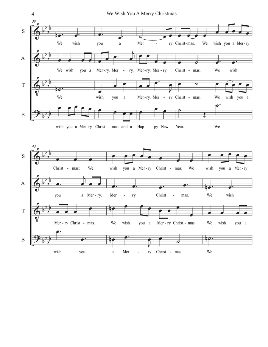 We Wish You A Merry Christmas (Canon) (SATB) 4-Part scores gallery preview page 4