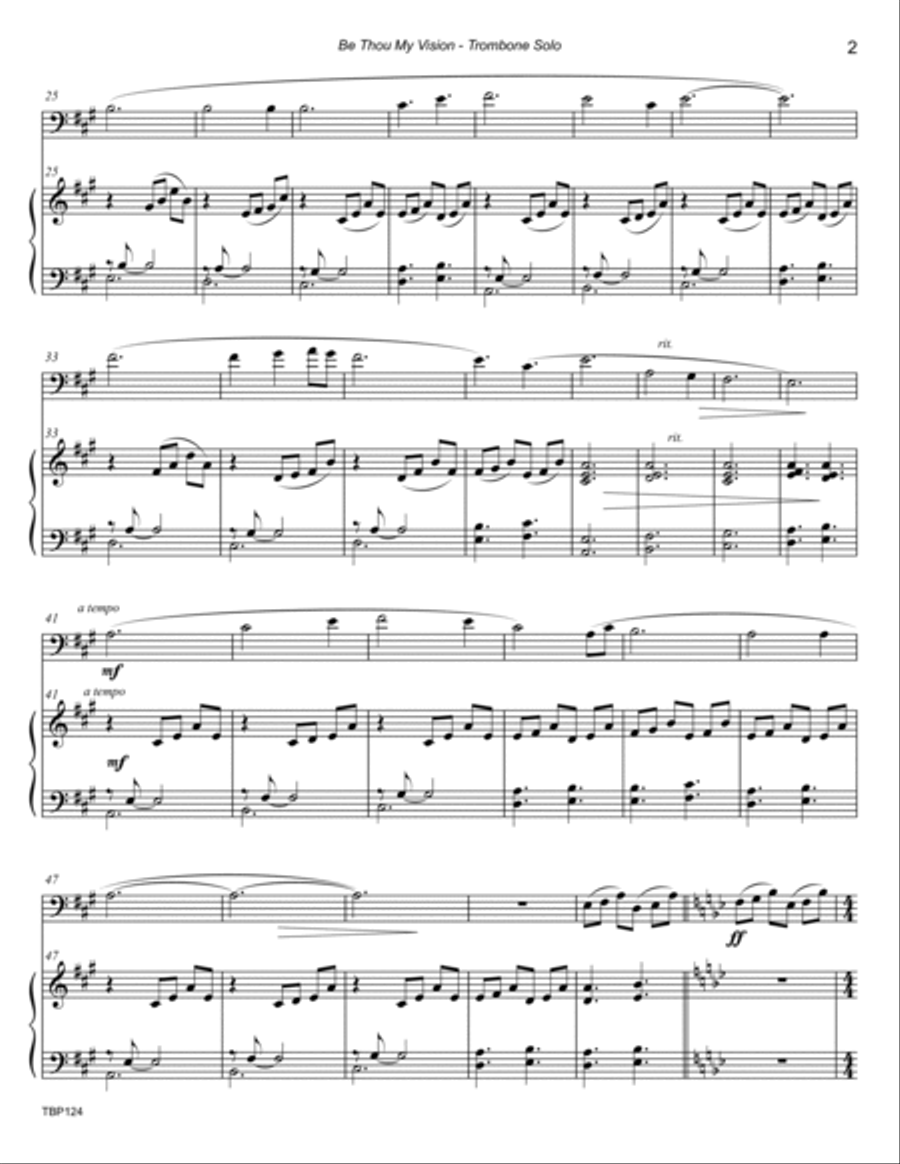 BE THOU MY VISION - TROMBONE SOLO with Piano Accompaniment image number null