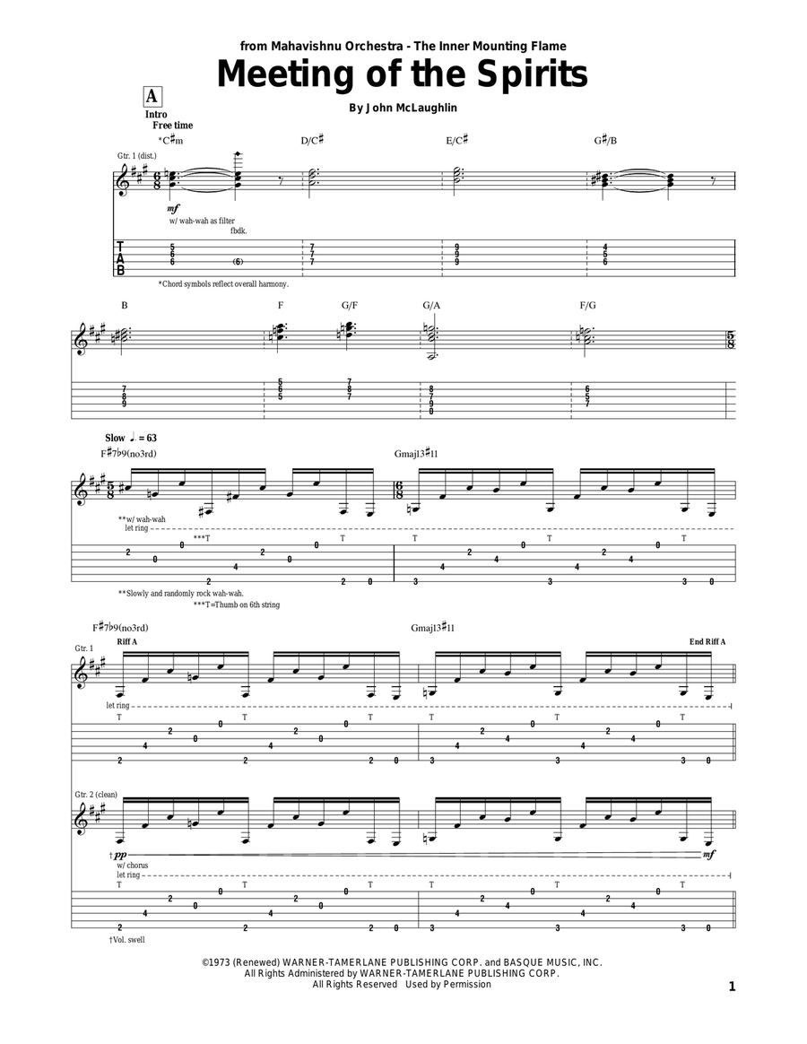 Meeting Of The Spirits Acoustic Guitar scores gallery preview page 1