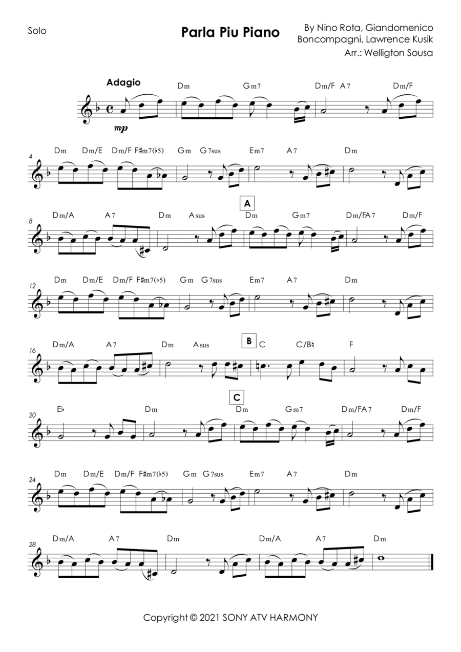 Parla Piu Piano Piano scores gallery preview page 1