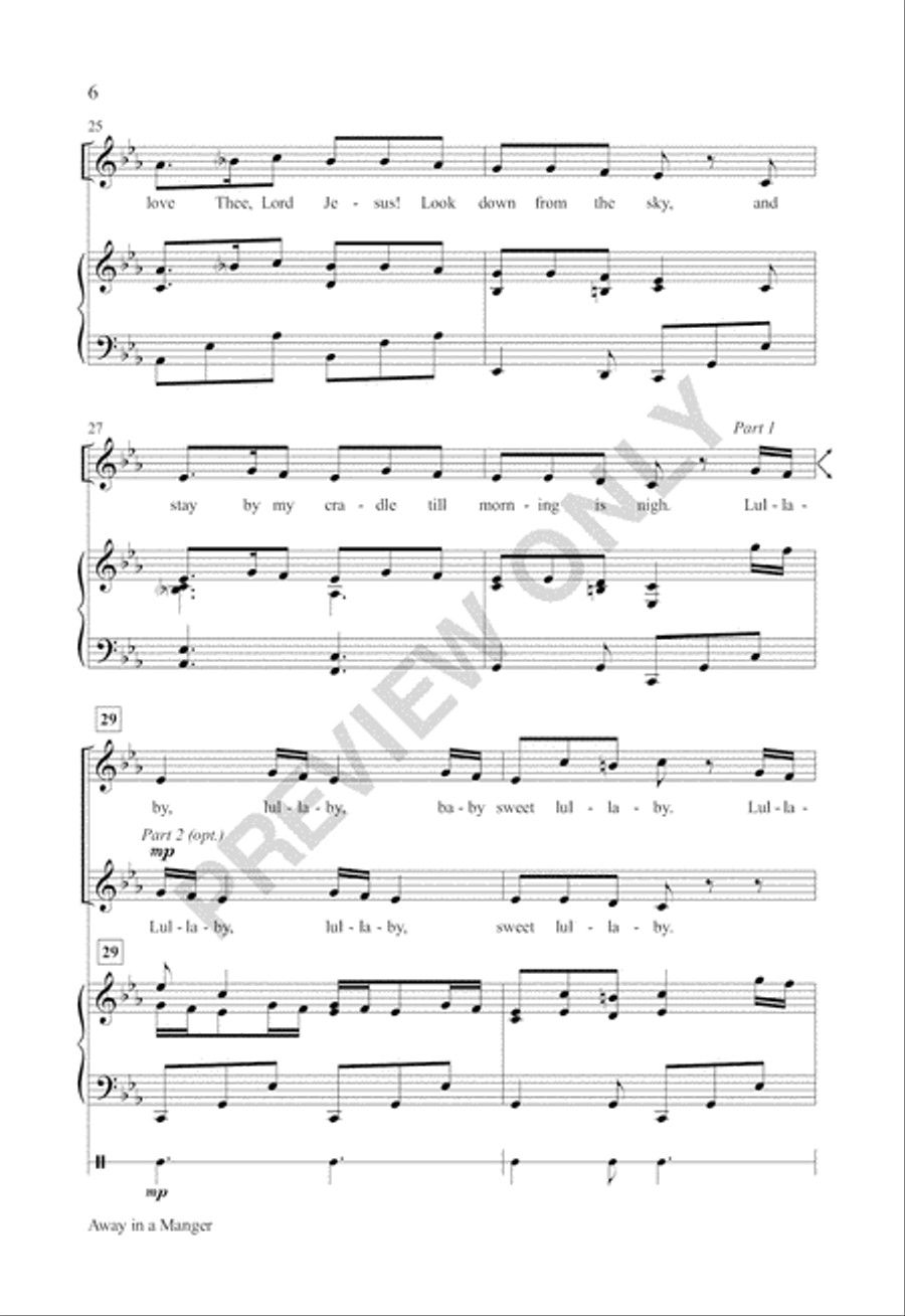 Away in a Manger by Brad Nix Unison Choir - Sheet Music page 5