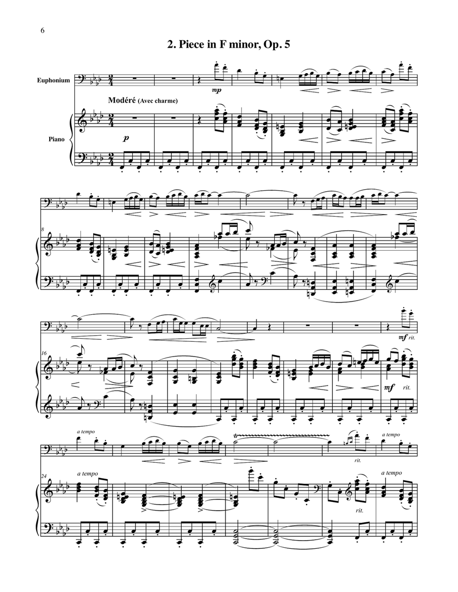 Three Pieces for Euphonium and Piano Euphonium scores gallery preview page 6