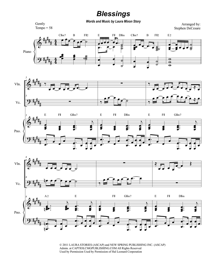 Blessings Blessings Piano Trio scores gallery preview page 1
