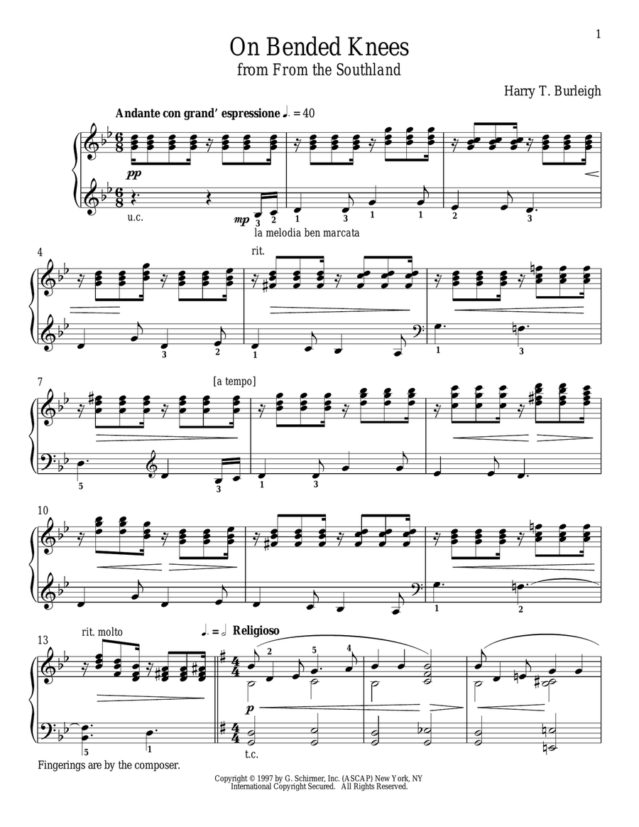 On Bended Knees On Bended Knees Piano Solo scores gallery preview page 1