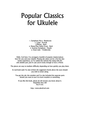 Book cover for Popular Classics for Ukulele