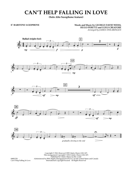 Can't Help Falling In Love (Solo Alto Saxophone Feature) - Eb Baritone Saxophone