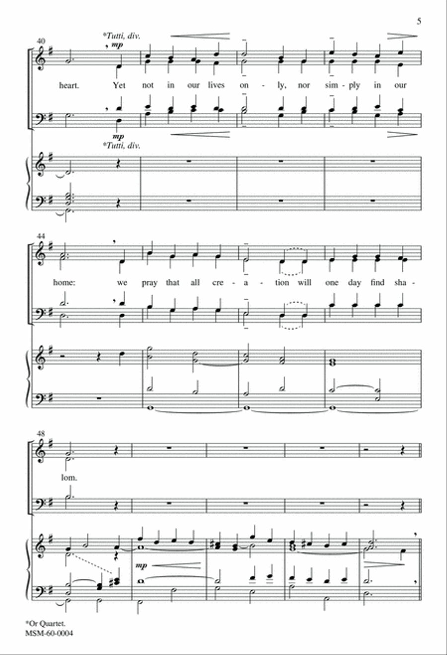We Wait the Peaceful Kingdom 4-Part scores gallery preview page 5