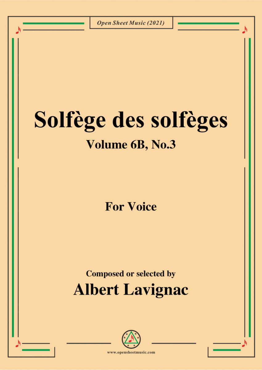 Lavignac-Solfege des solfeges,Volume 6B No.3,for Voice