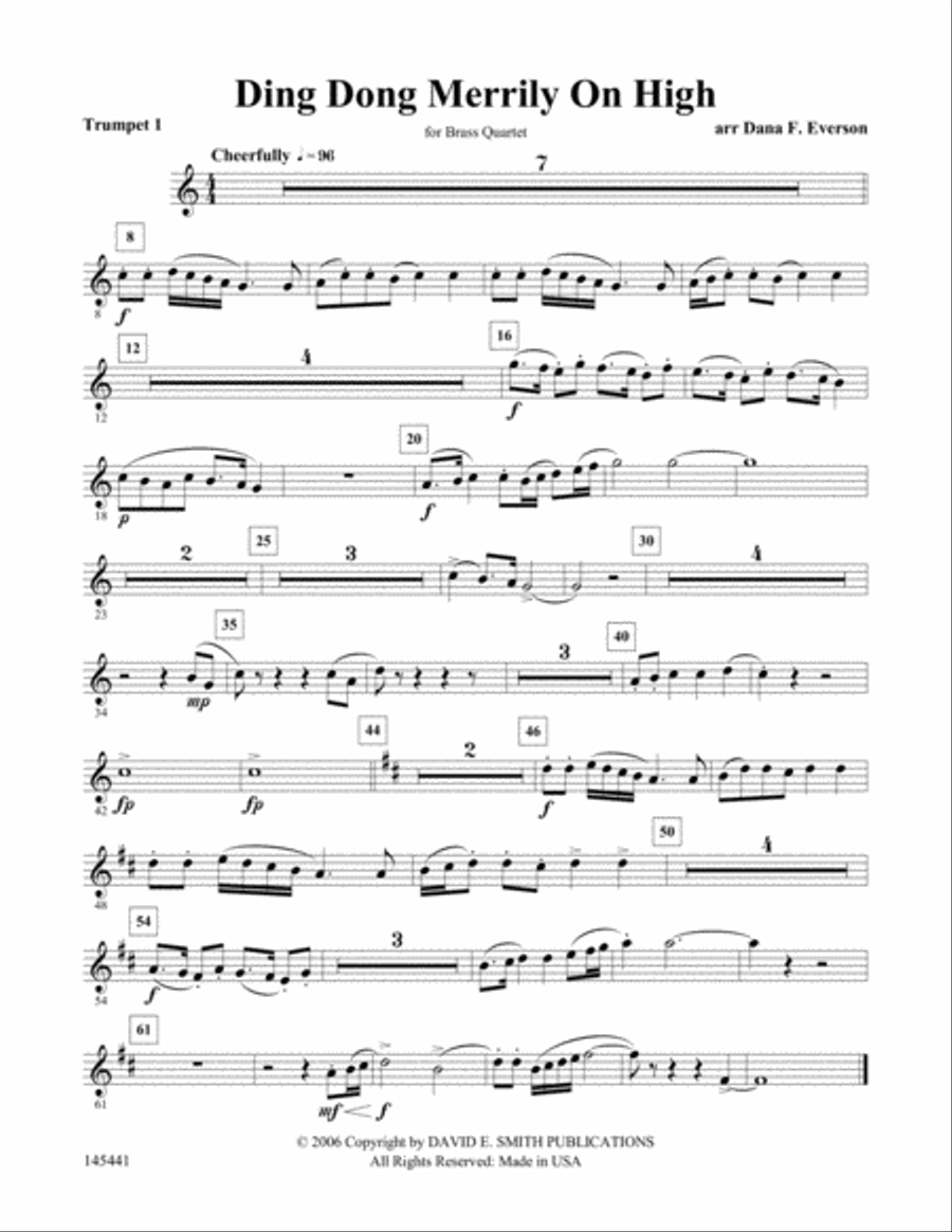 Ding Dong Merrily On High Brass Quartet scores gallery preview page 5