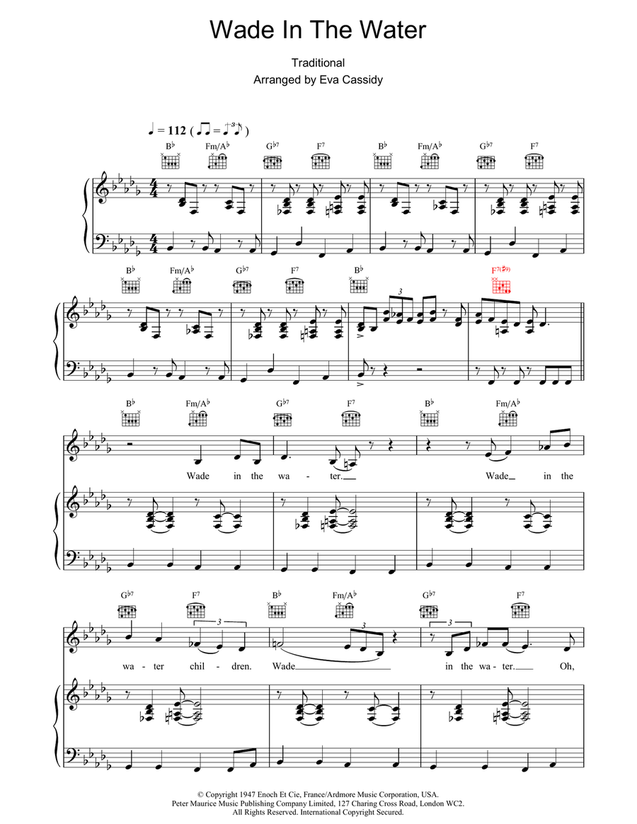 Wade In The Water Acoustic Guitar scores gallery preview page 1