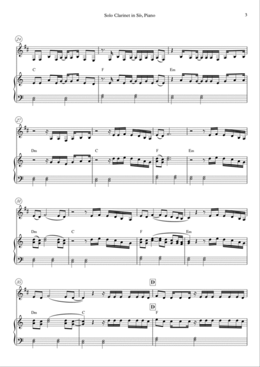 Peaches Clarinet Solo scores gallery preview page 3