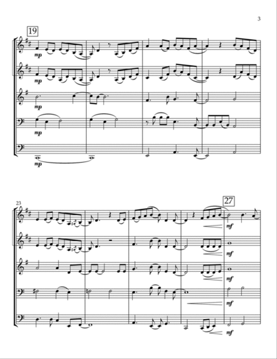 Will The Sun Ever Shine Again Brass Quintet scores gallery preview page 5