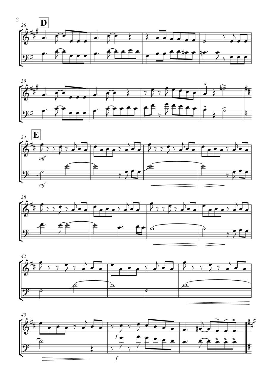 La Cucuracha: Trumpet and Trombone Duet Brass Duet scores gallery preview page 2