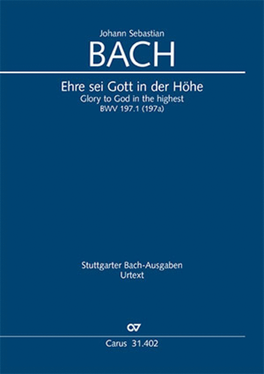 Book cover for Glory to God in the highest