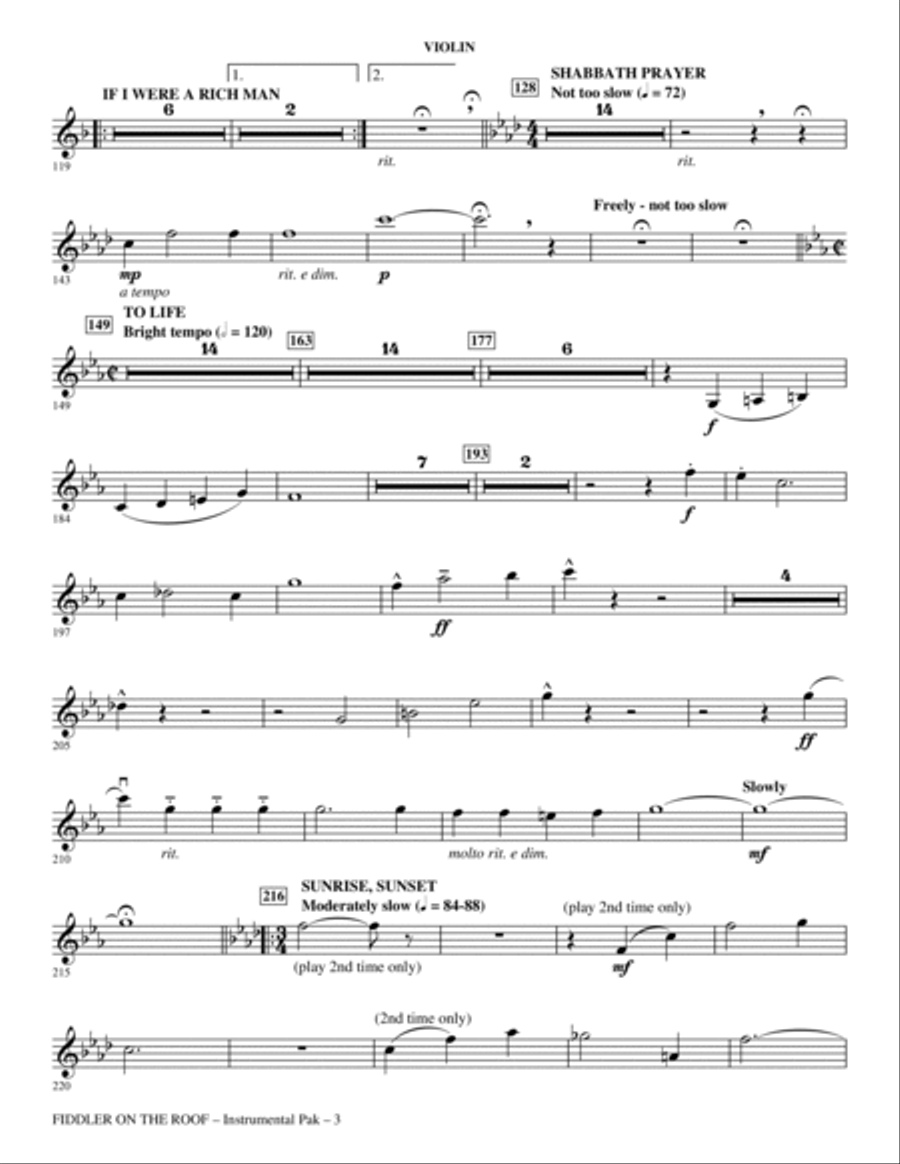Fiddler On The Roof (Choral Medley) - Violin Choir scores gallery preview page 3