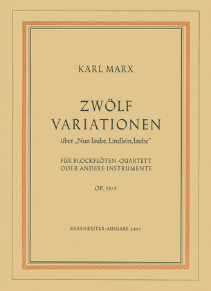 Book cover for 12 Variationen ueber "Nun laube, Lindlein, laube" op. 53/3