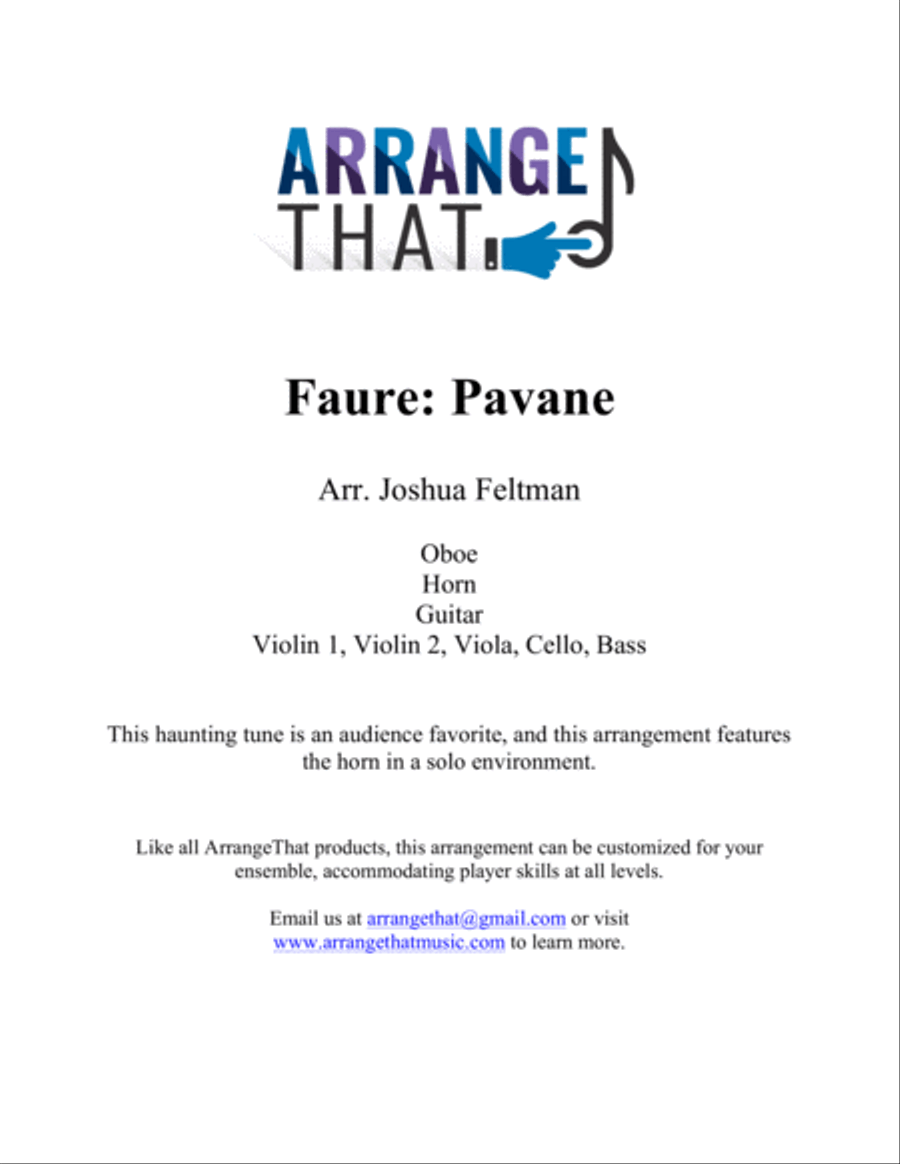 Faure: Pavane Faure: Pavane Small Ensemble scores gallery preview page 1