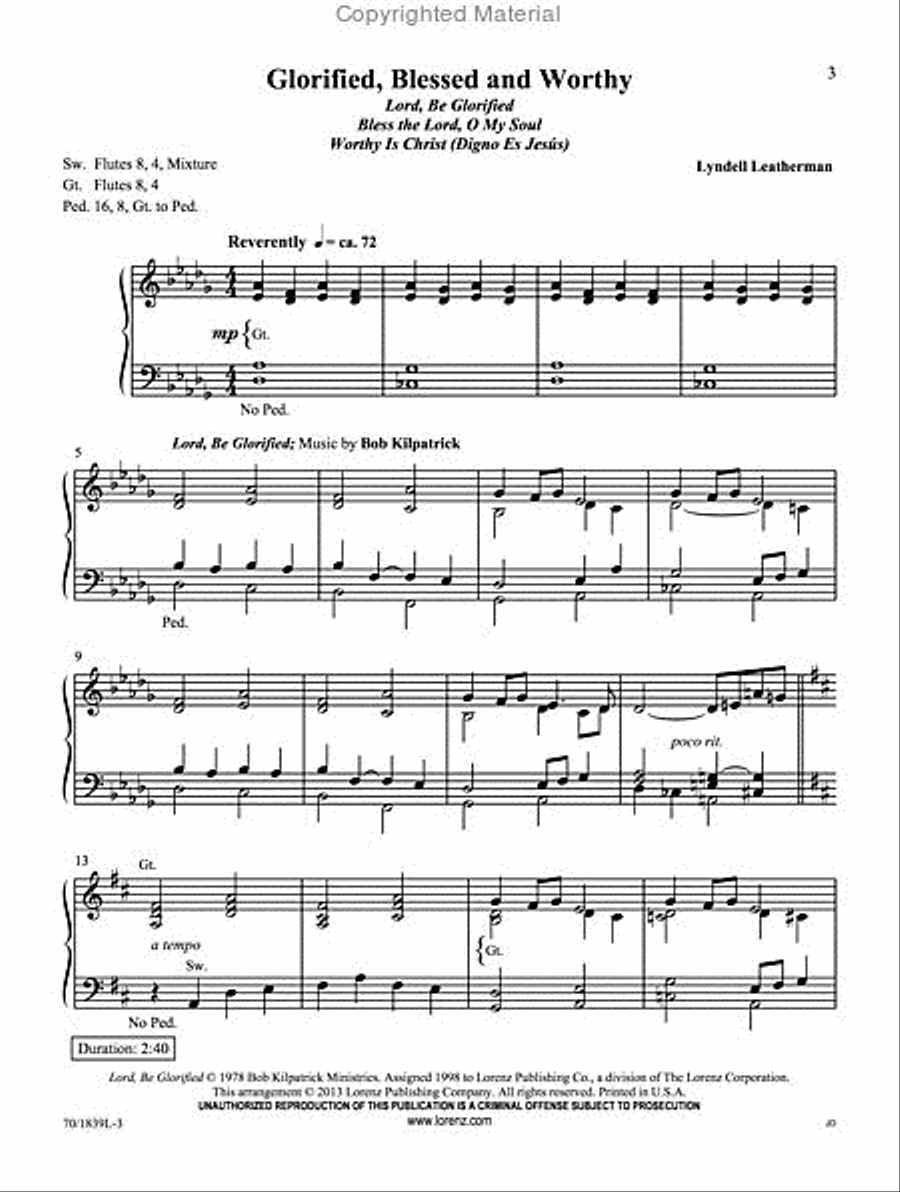 Holy Is the Lord Holy Is the Lord Organ Solo scores gallery preview page 2