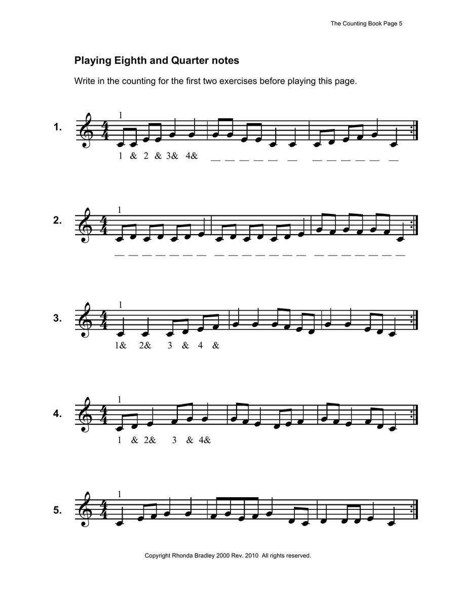 The Counting Book Learn how to play eighth notes Piano Method scores gallery preview page 5