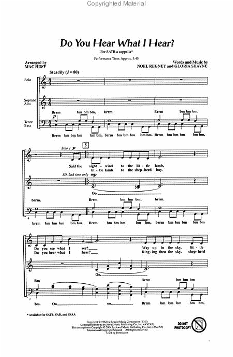 Do You Hear What I Hear? 4-Part scores gallery preview page 2