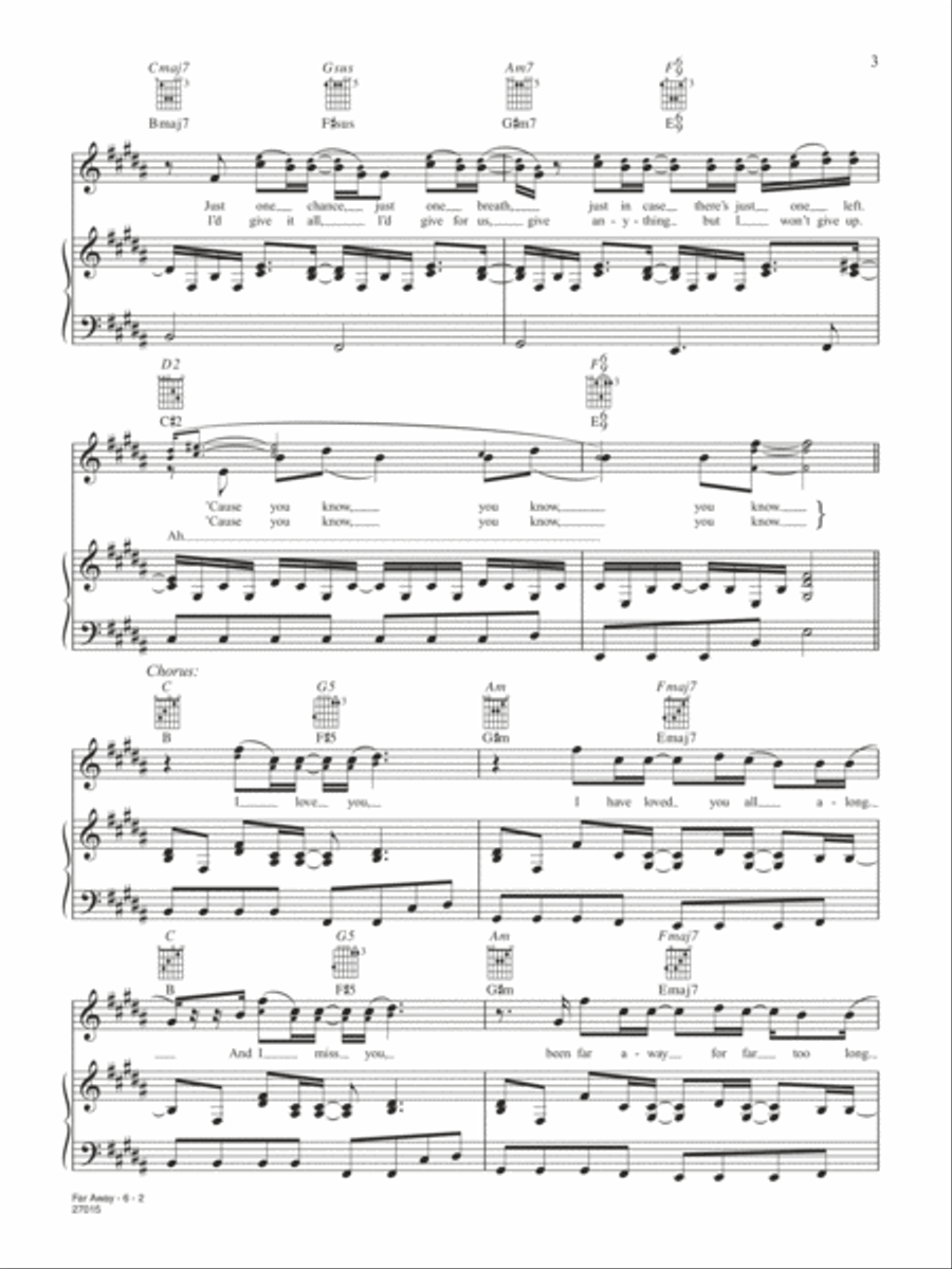 Far Away Far Away Piano, Vocal, Guitar scores gallery preview page 2