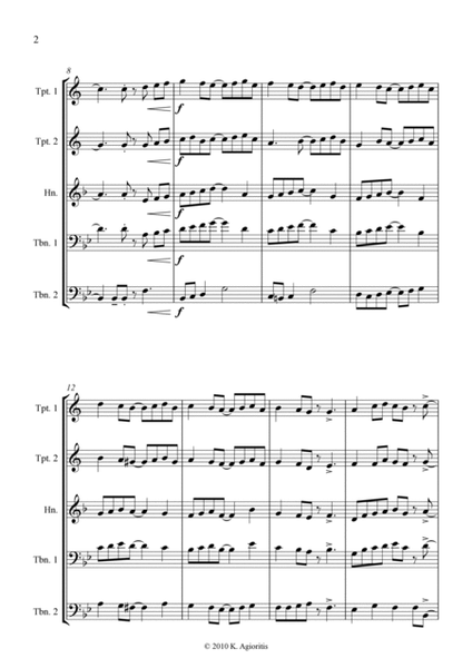 Ding Dong Merrily on High - Jazz Carol for Brass Quartet image number null