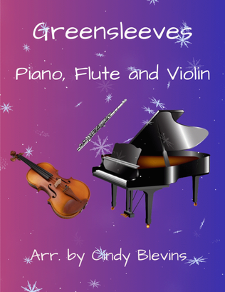Book cover for Greensleeves, for Piano, Flute and Violin