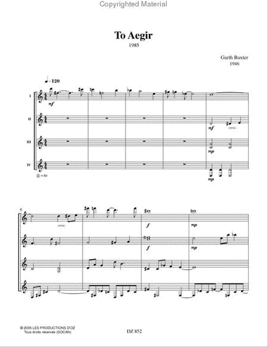 To Aegir Guitar Ensemble scores gallery preview page 2