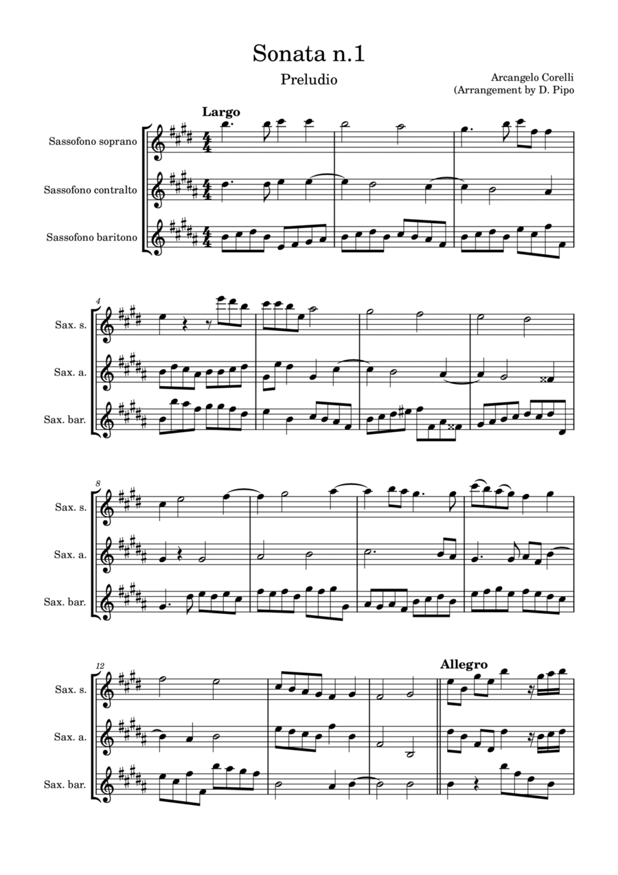 Sonata I Opus n.2 Woodwind Trio scores gallery preview page 1