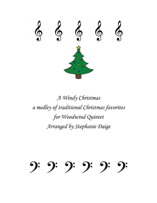 Book cover for A Windy Christmas for Woodwind Quintet