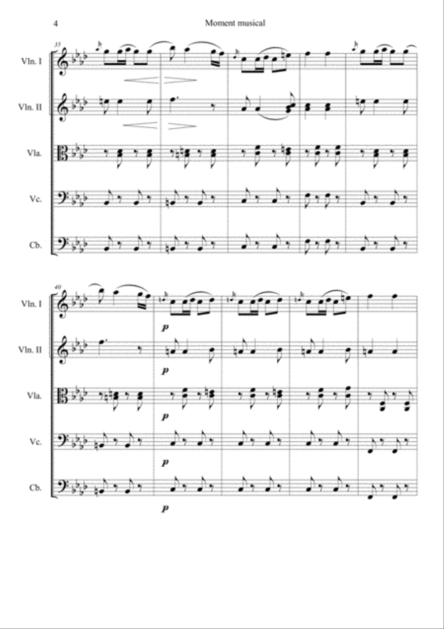 Moment musical String Orchestra scores gallery preview page 5