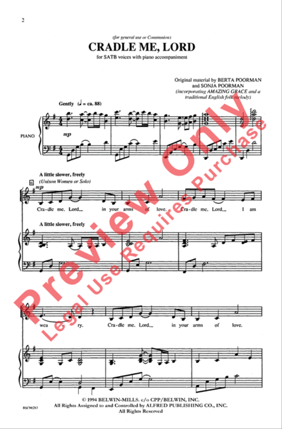 Cradle Me, Lord 4-Part scores gallery preview page 2